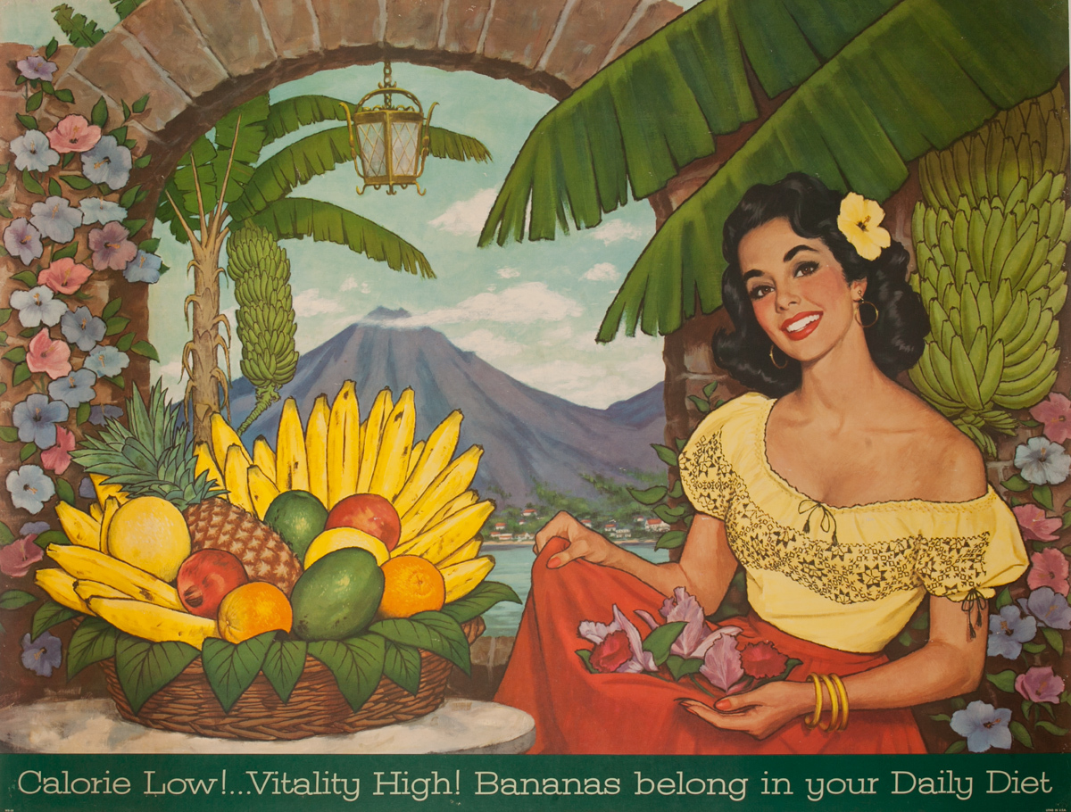 Calories Low!.. Vitality High! Bananas belong in your Daily Diet, Original Advertising Poster