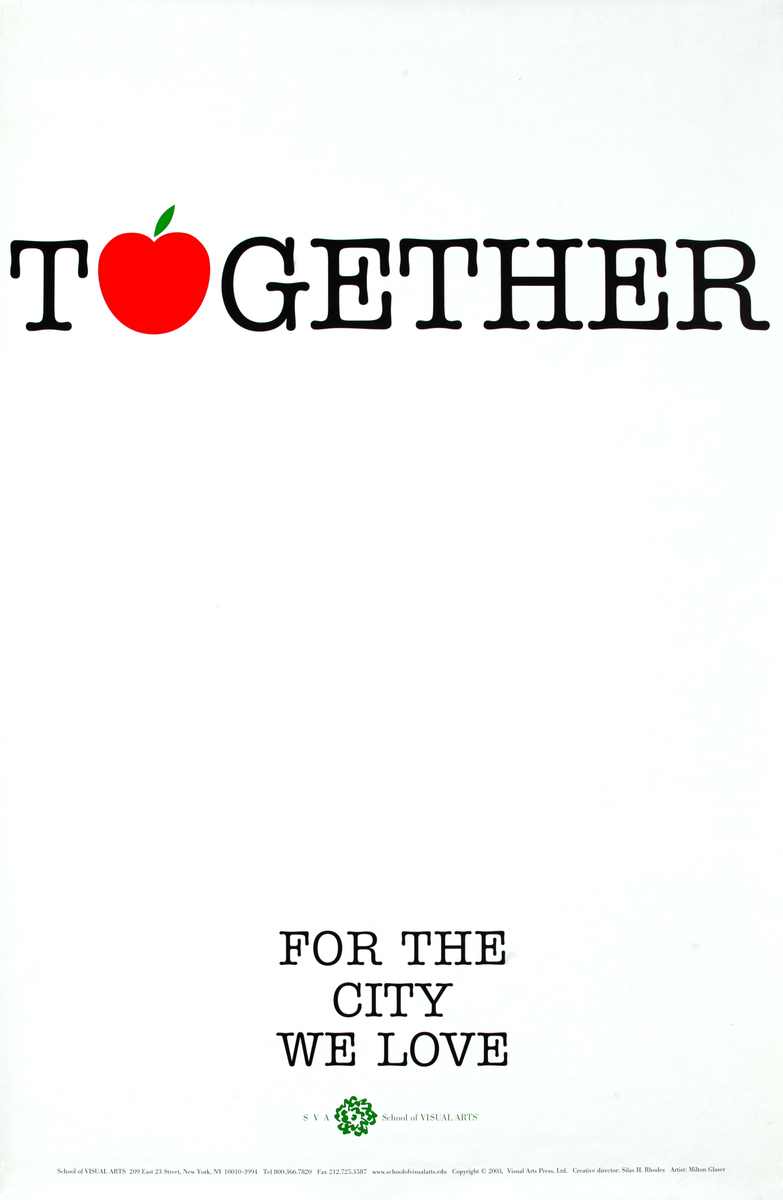 Together, For the City We Love, Original School of Visual Arts New York Poster