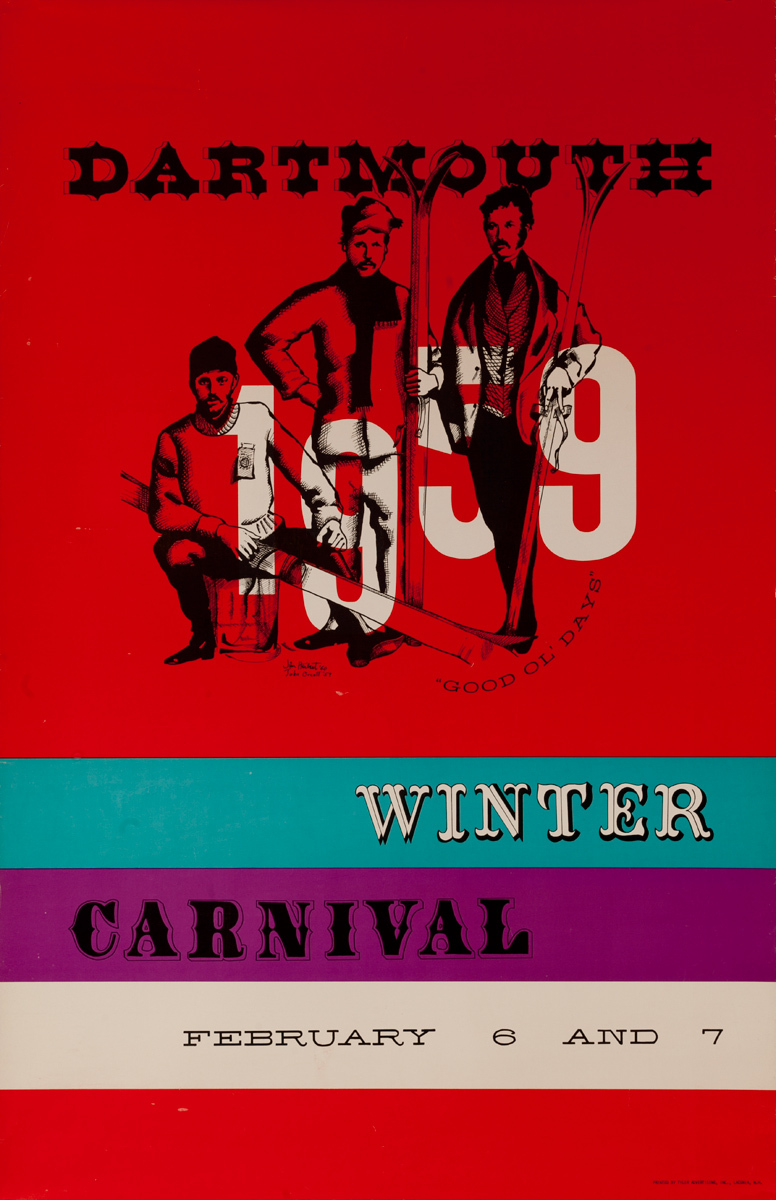 Original 1959 Dartmouth Winter Carnival Poster, Good ol' Days