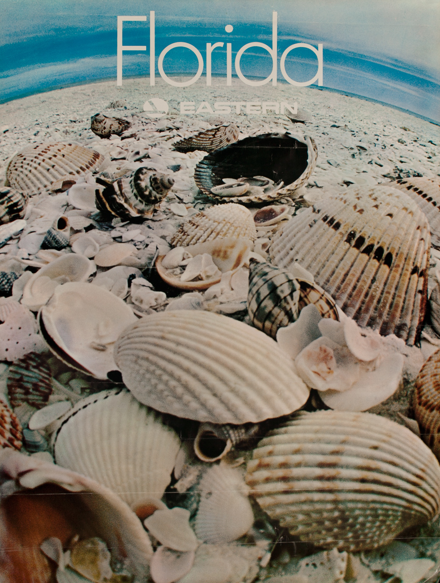Florida, Eastern, Original Eastern Airlines Travel Poster, seashells