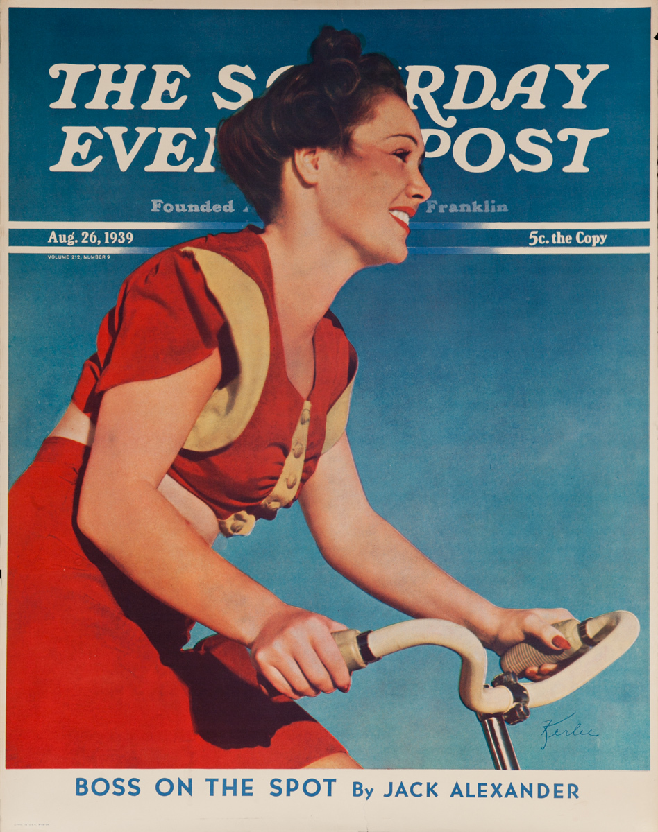 The Saturday Evening Post Advertising Poster Aug 26, 1939