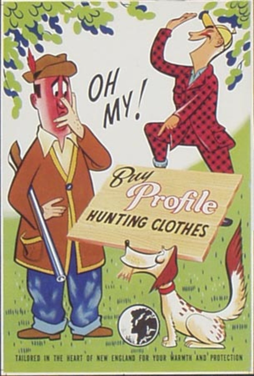 Profile Clothes Original Advertising Poster hunting clothes