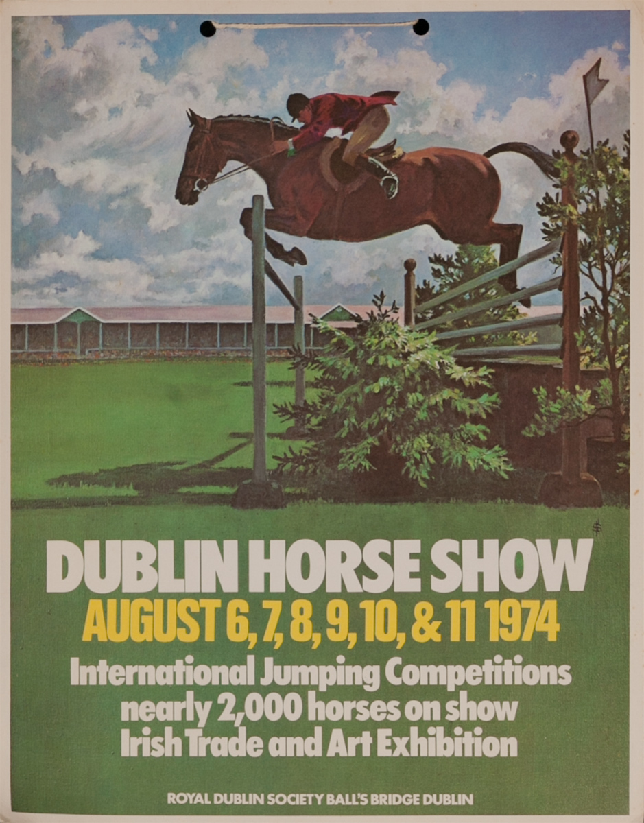 Dublin Horse Show, Original Irish Travel Poster, 1974 card