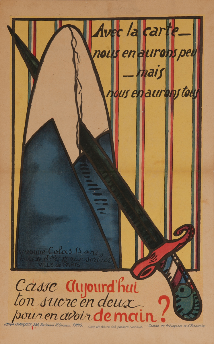 Save Sugar, Original French World War I Poster