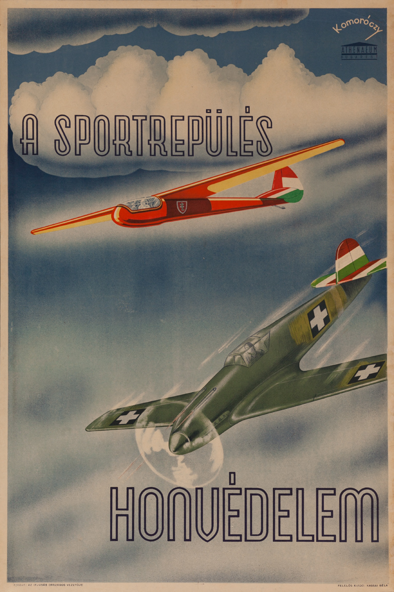 Sports Flying is National Defense, Original Hungarian WWII Poster