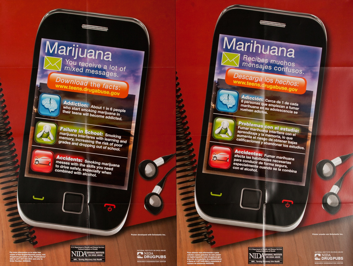Marijuana You recieved a lot of mixed messages, Original American Health Poster