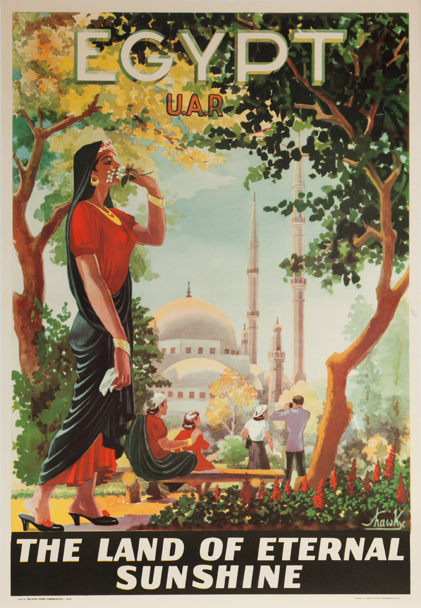 Egypt, UAR The Land of Eternal Sunshine, Original Travel Poster