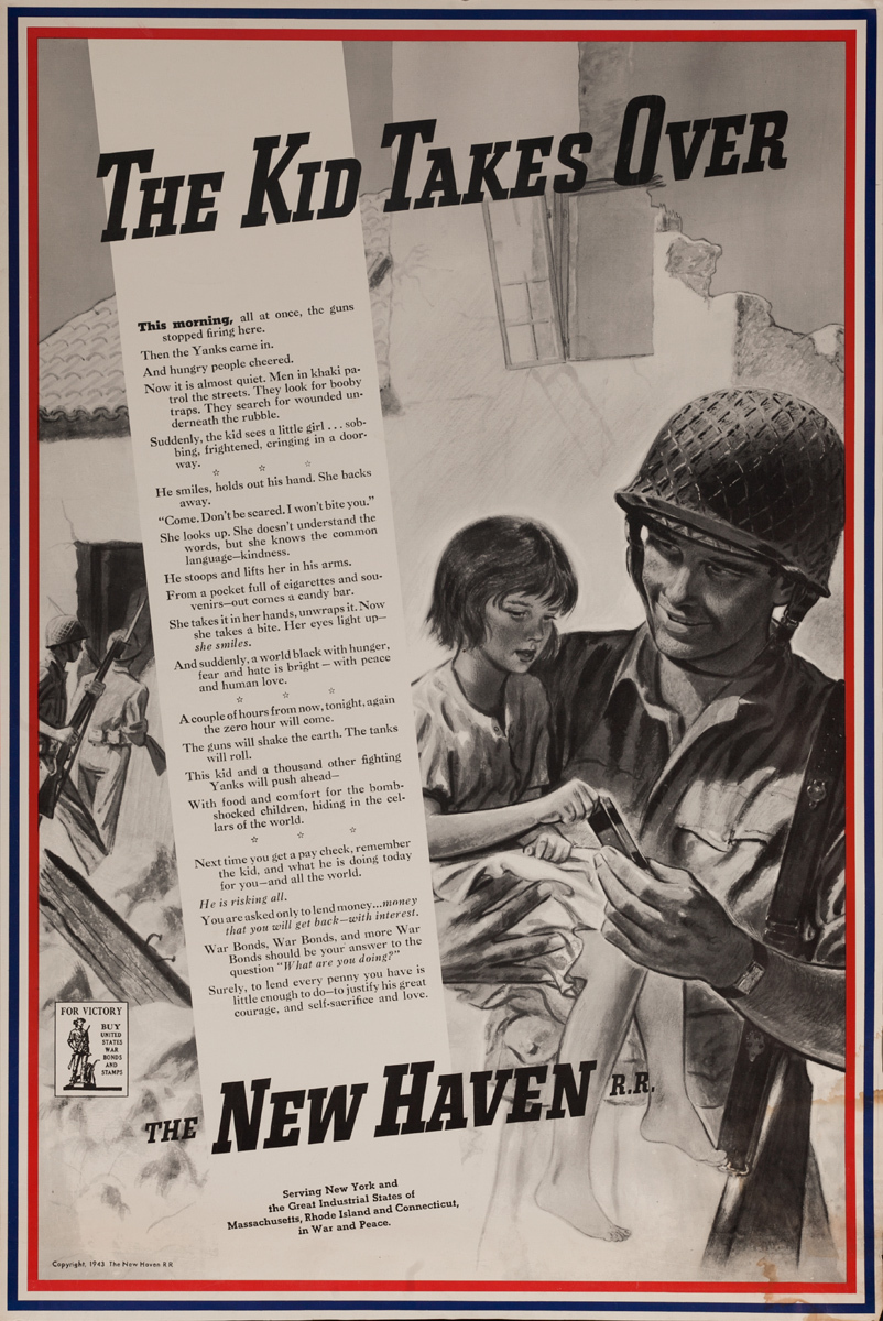 The Kid Takes Over, Original New Haven Railroad WWII Propaganda Poster