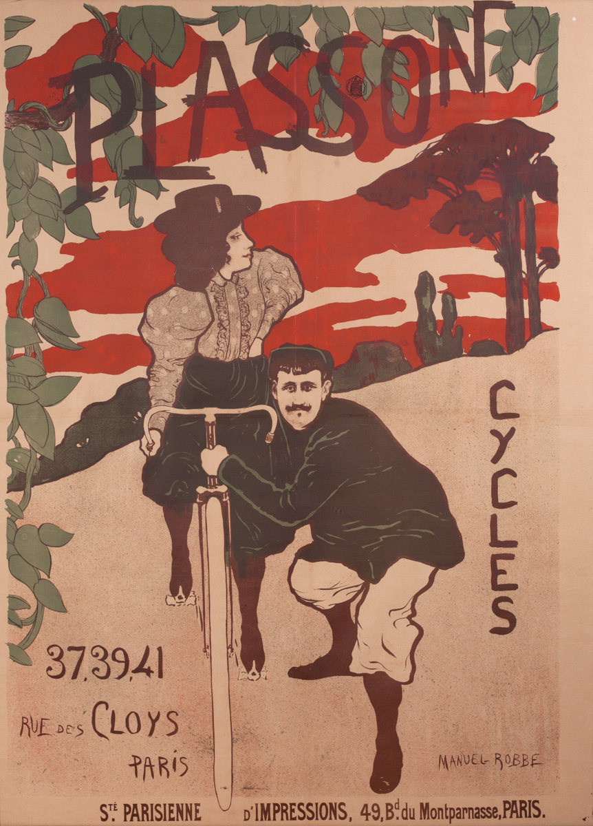 Plasson Cycles Original French Bicycle Advertising Poster