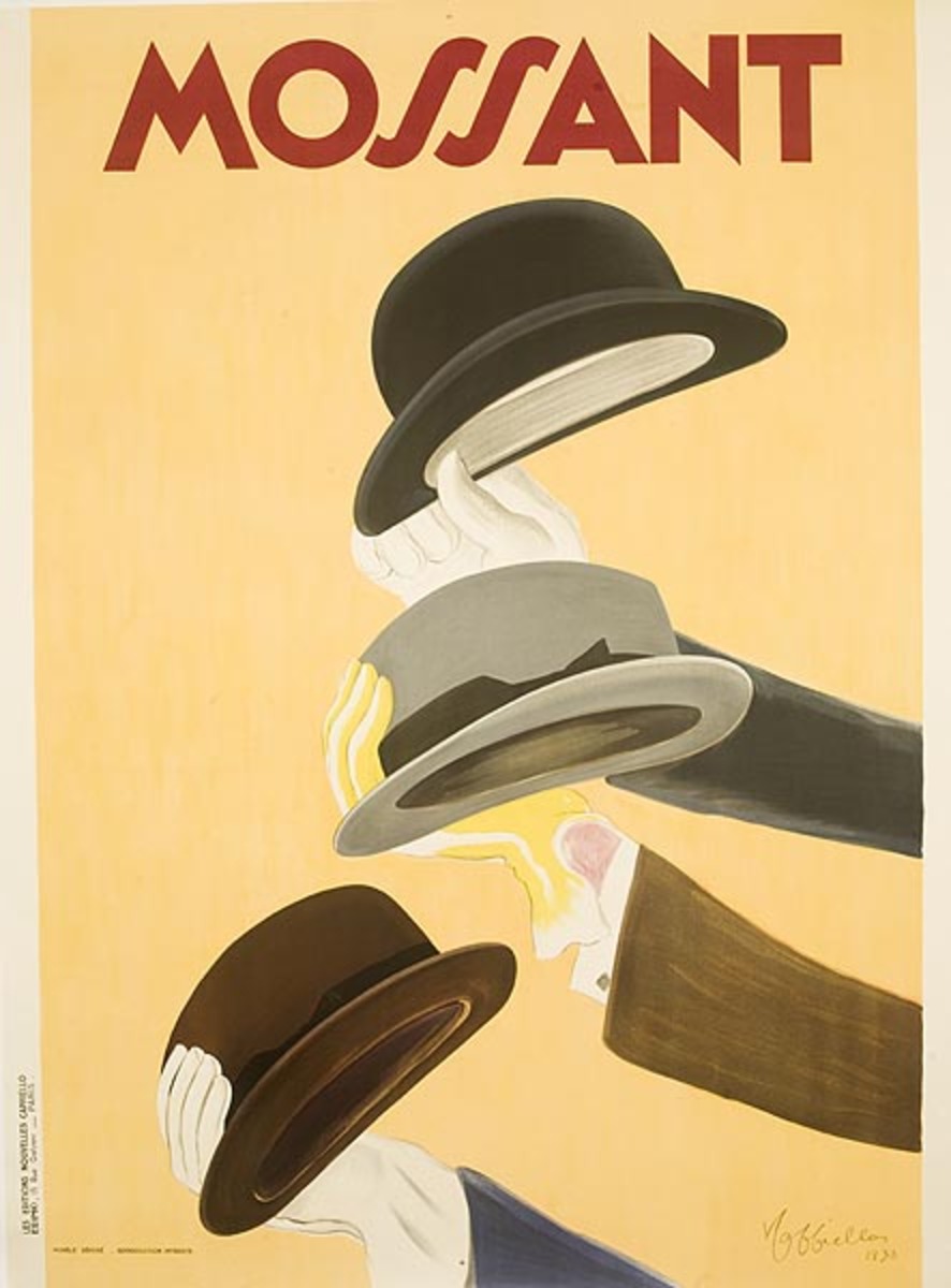 Mossant Hats Original Vintage Advertising Poster