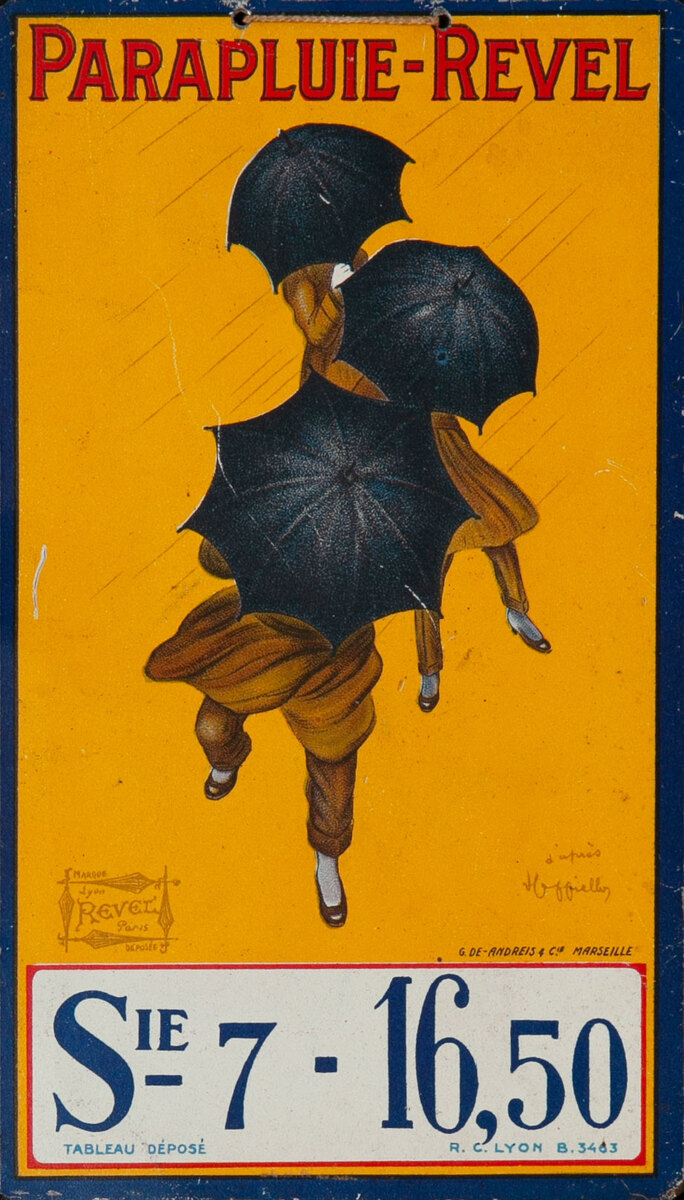 Original Parapluie Revel tin advertising sign 
