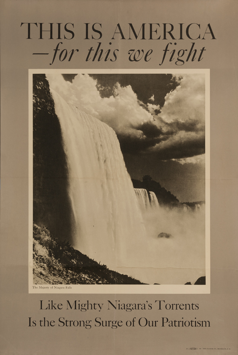 This is America - for this we fight, Original American WWII Poster, Niagara Falls