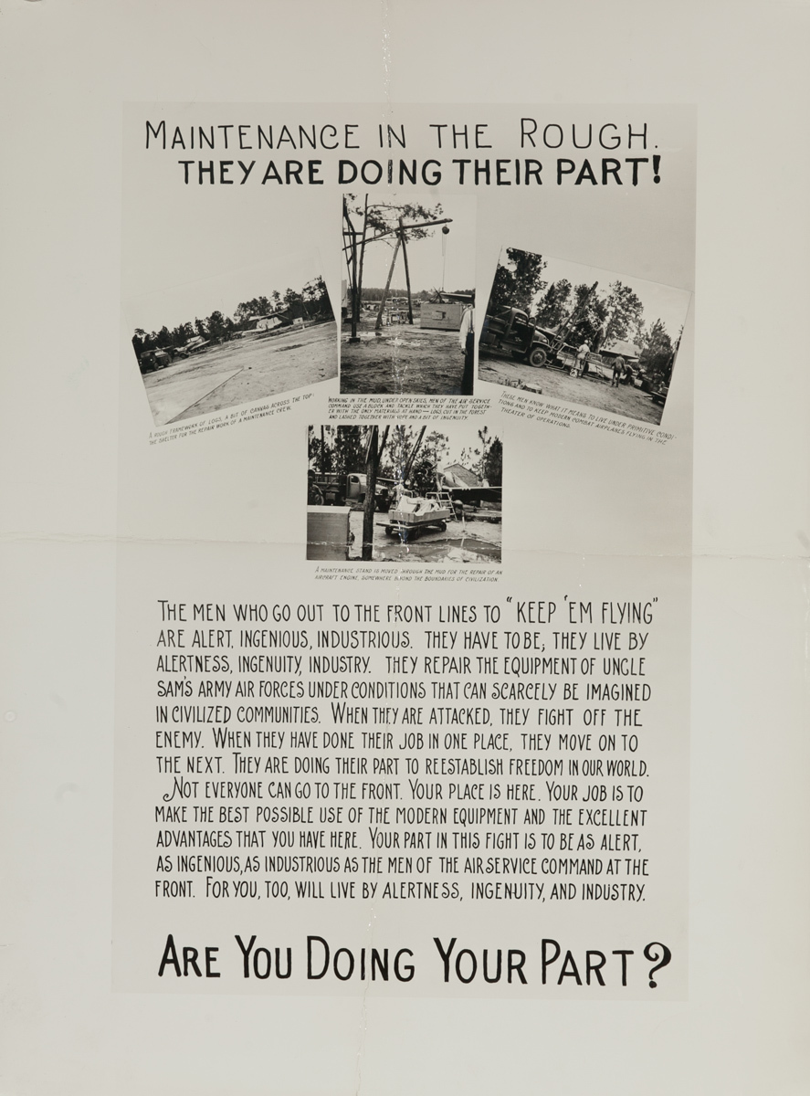 Are You Doing Your Part? Original American WWII Poster