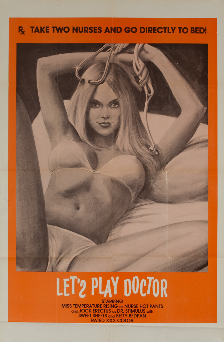 Let's Play Doctor, Original American X-Rated Pornographic Movie Poster