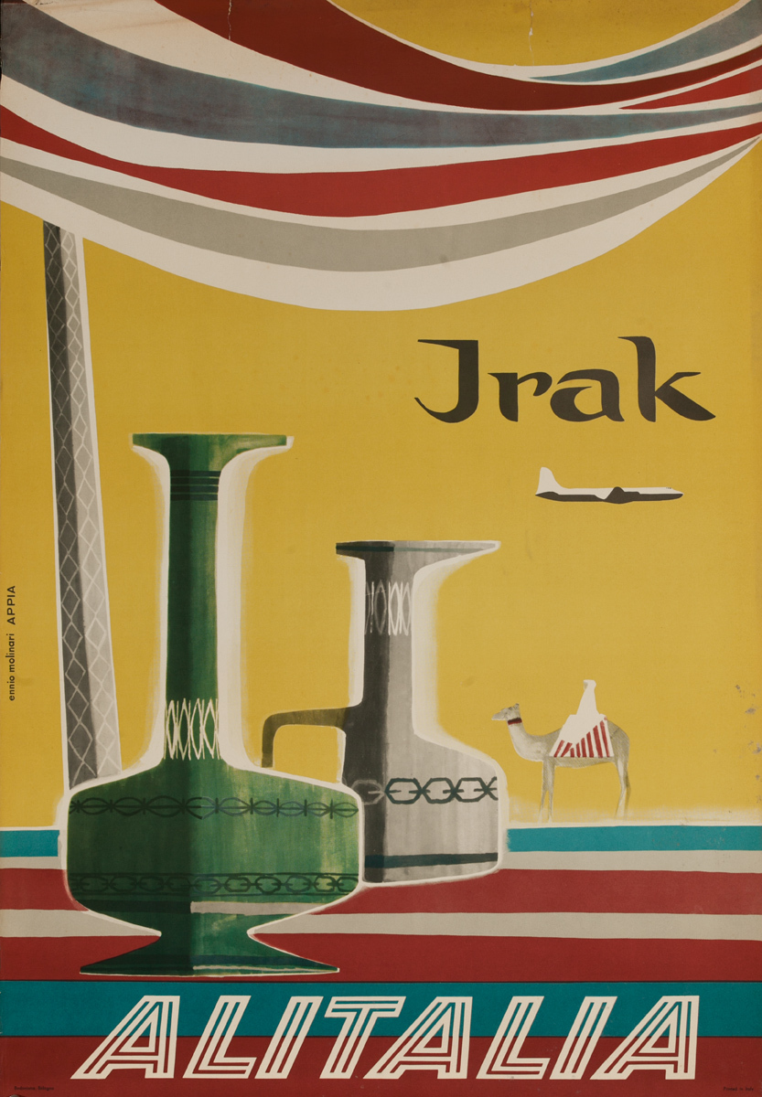 Alitalia Irak, Original Iraq Travel Poster