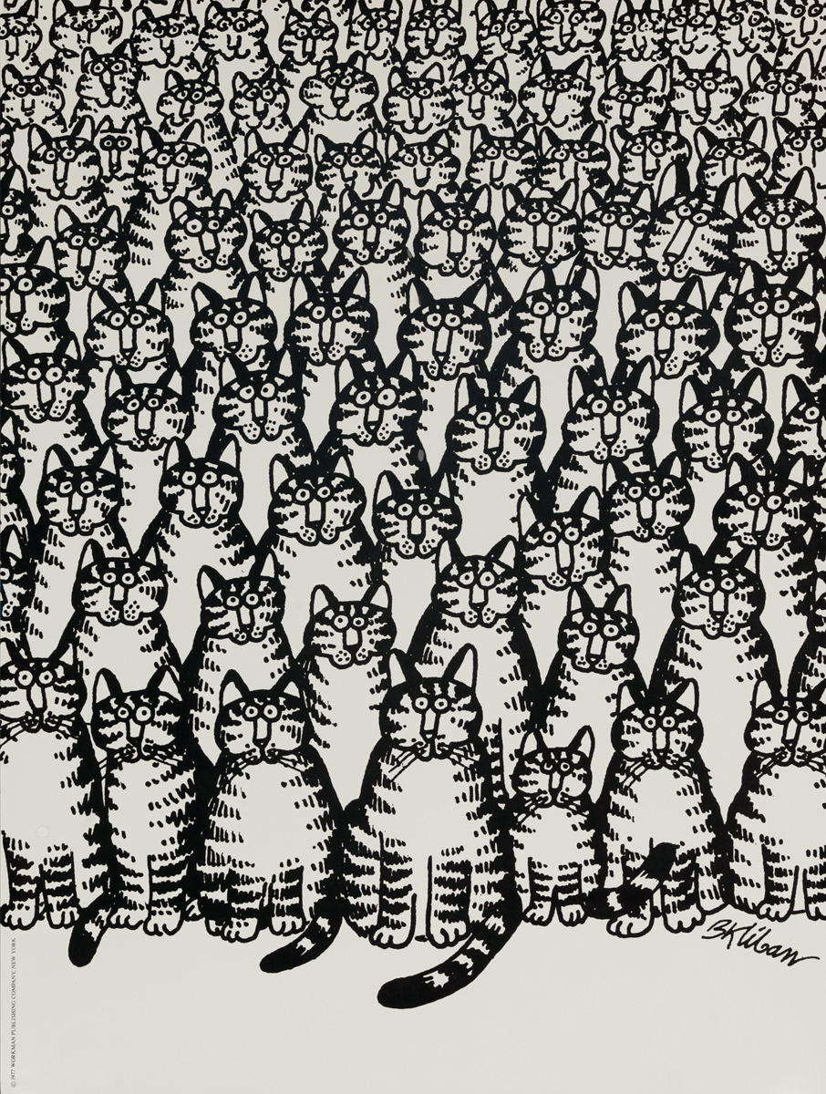 Original B. Kliban Cat Poster, A Million Cats