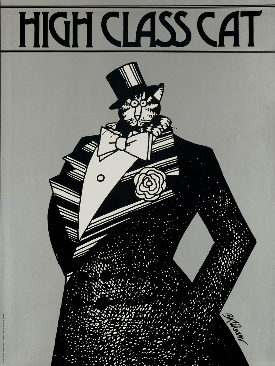 Original B. Kliban Cat Poster, High Class Cat