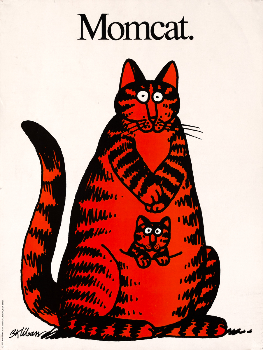 Original B. Kliban Cat Poster, Momcat