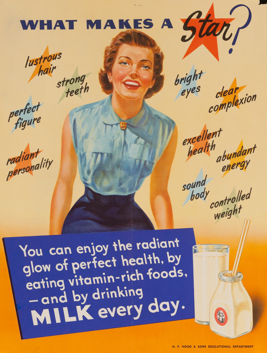 What Makes a Star? Milk Every Day, Original American Health Poster