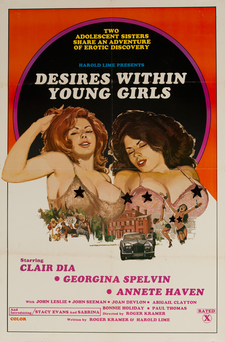 Desire Within Young Girls, Original American X Rated Adult Movie Poster