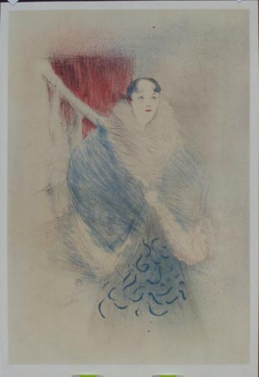 Toulous Lautrec Woman in Blue Dress print