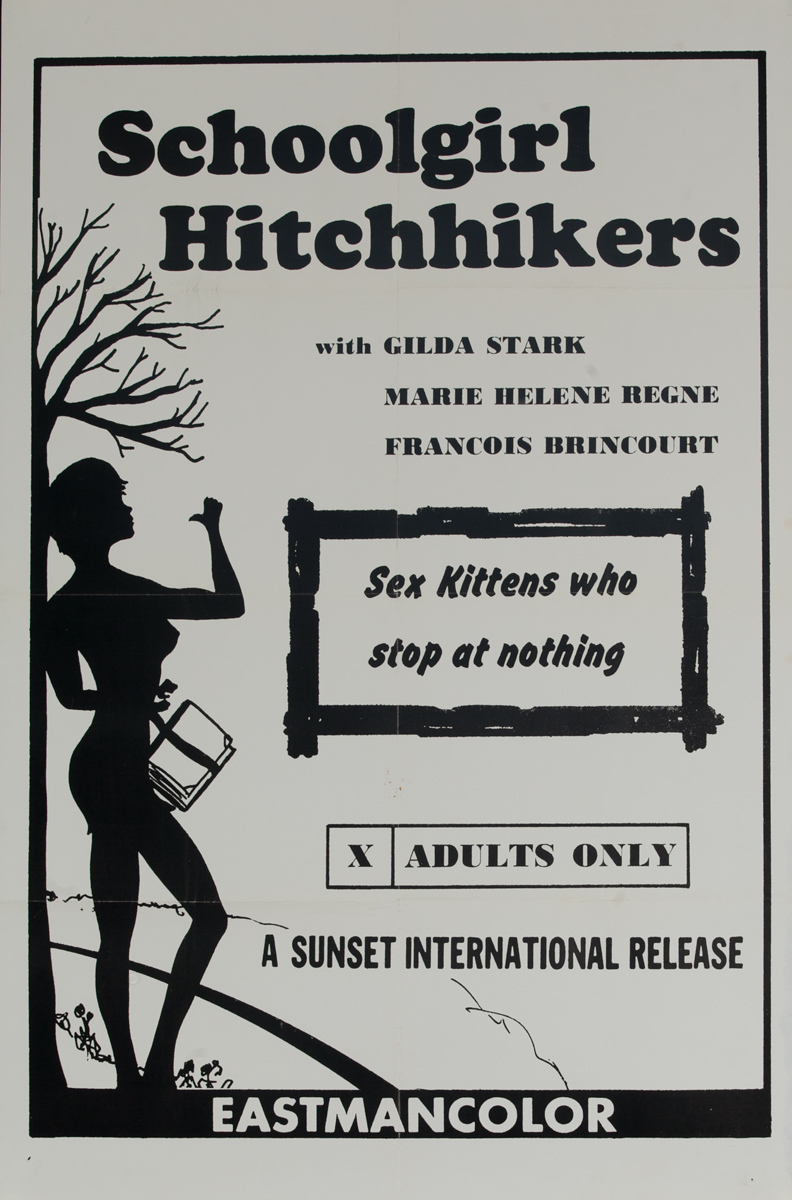 Schoolgirl Hitchhikers, Original American X Rated Adult Movie Poster
