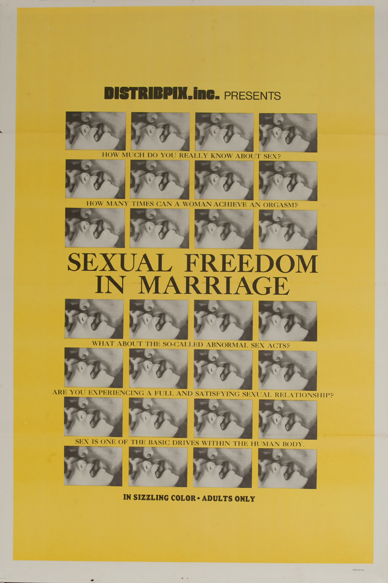Sexual Freedom in Marriage, Original American X Rated Adult Movie Poster