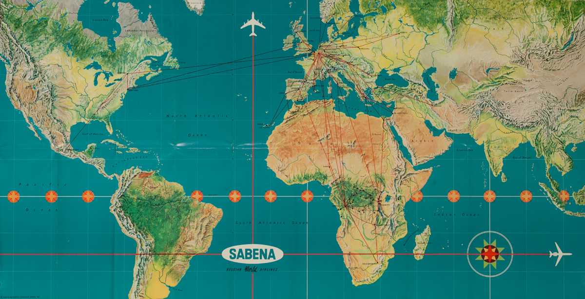 Sabena, World Route Map Poster
