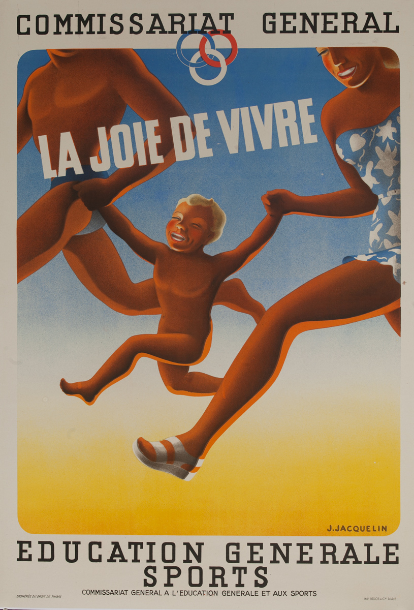 Commissariat General, La Joie De Vivre, Original Vichy France WWII Poster