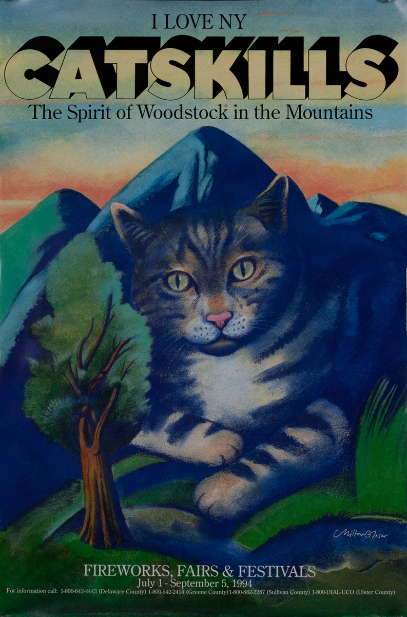 I Love NY, Catskills, The Spirit Of Woodstock in the Mountains, Original Travel Poster