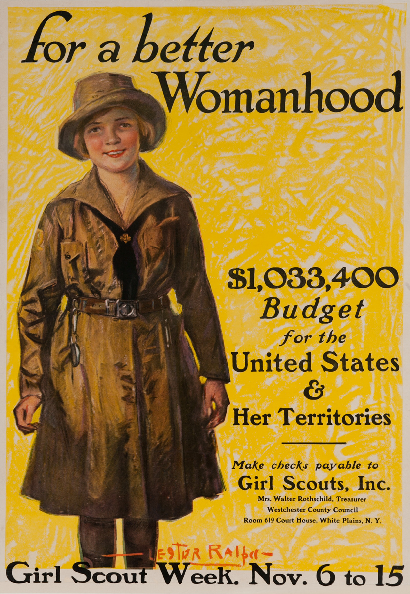 for a better Womanhood, Original WWI Girl Scout Week Poster