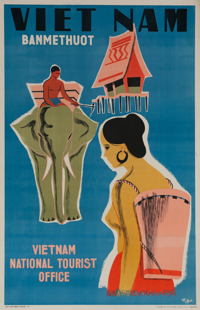 Banmethuot, Vietnam National Tourist Office Original Travel Poster 