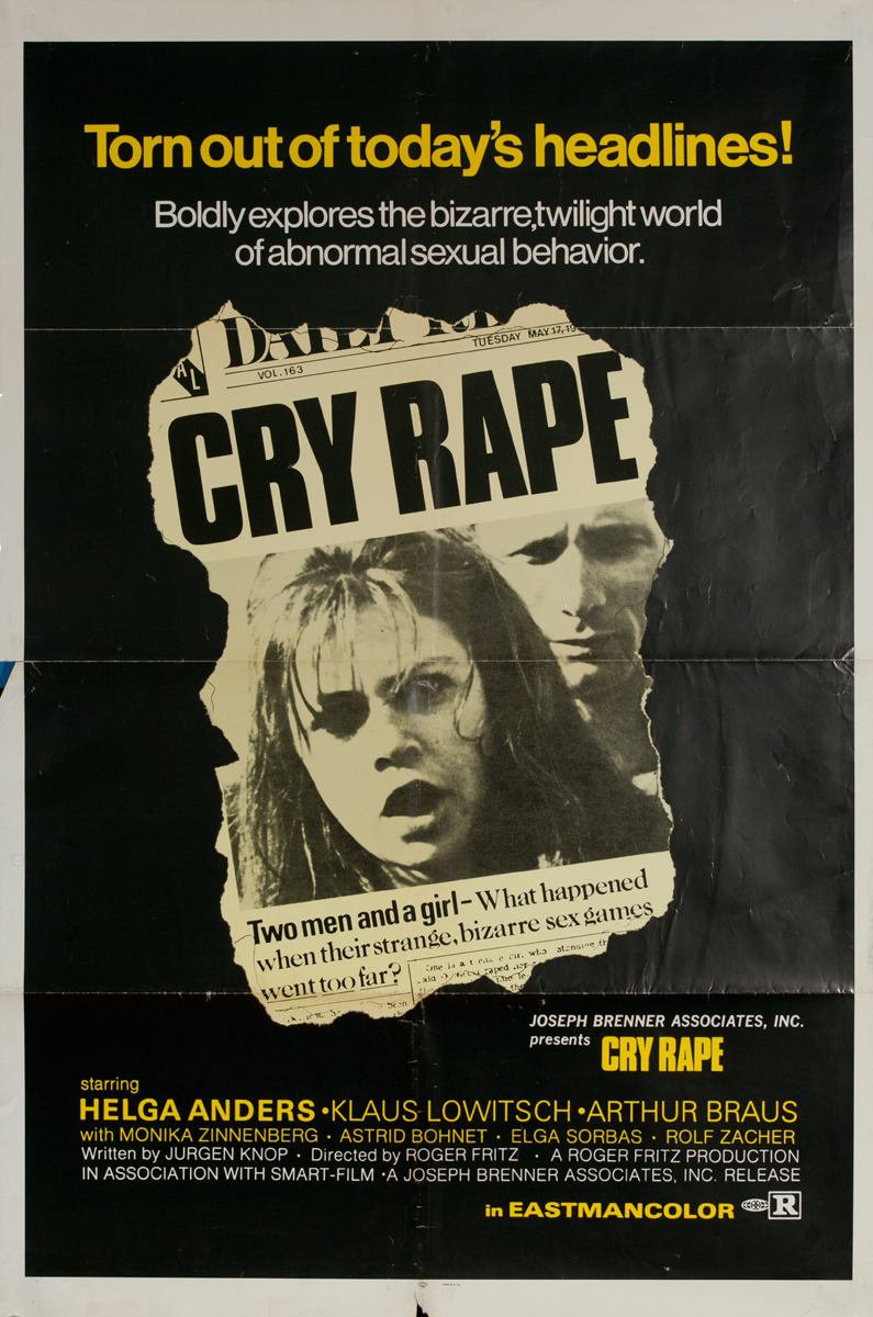 Cry Rape, Original One Sheet X Rated Movie Poster