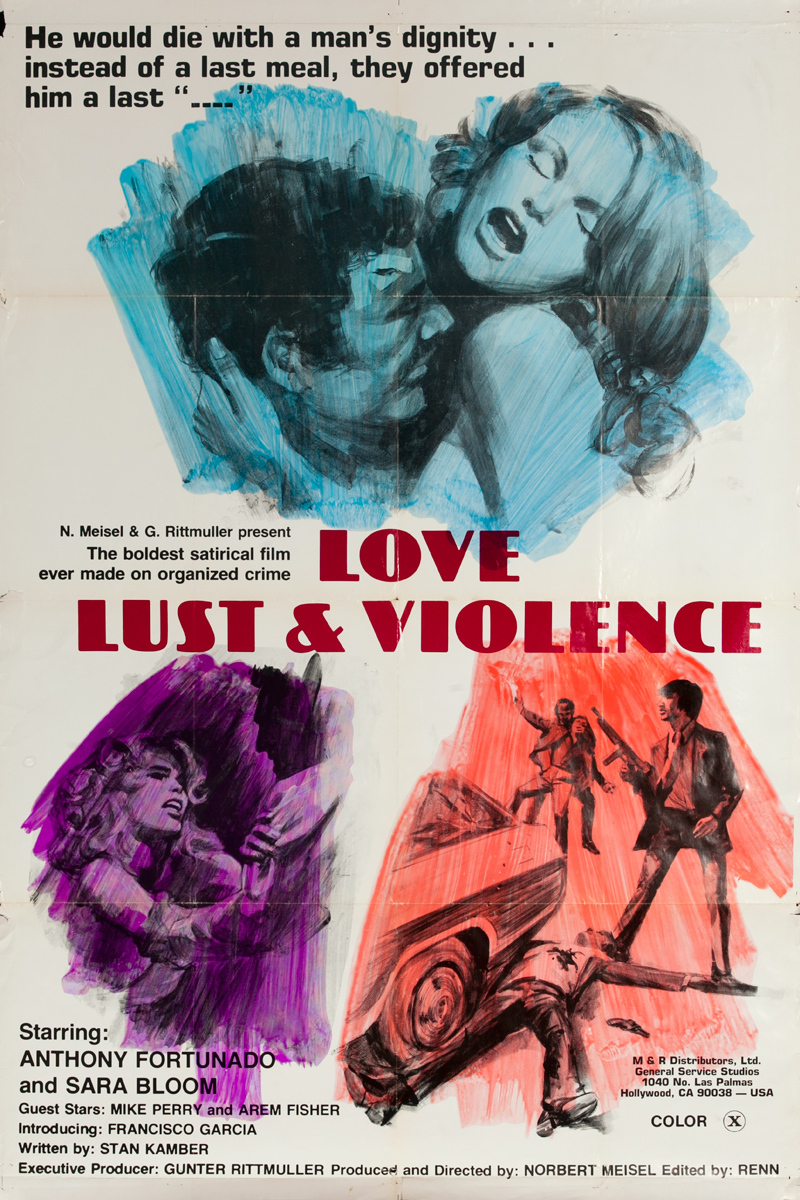 Love Lust and Violence, (Mafia Girls), Original One Sheet X Rated Movie Poster