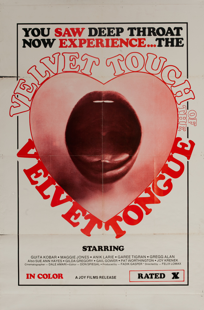 The Velvet Touch of the Velvet Tongue, Original One Sheet X Rated Movie Poster