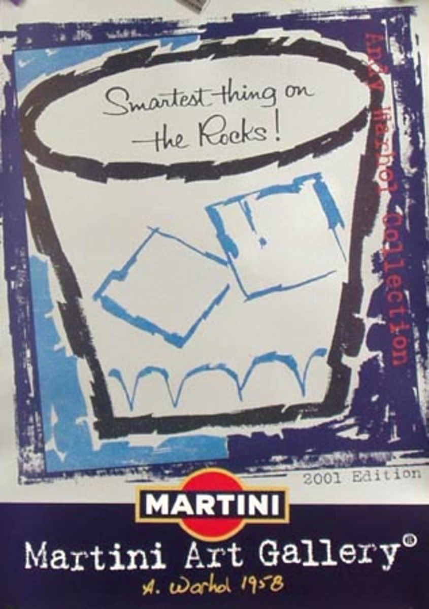 Martini Rossi Original Andy Warhol Advertising Poster Smartest Thing on the Rocks