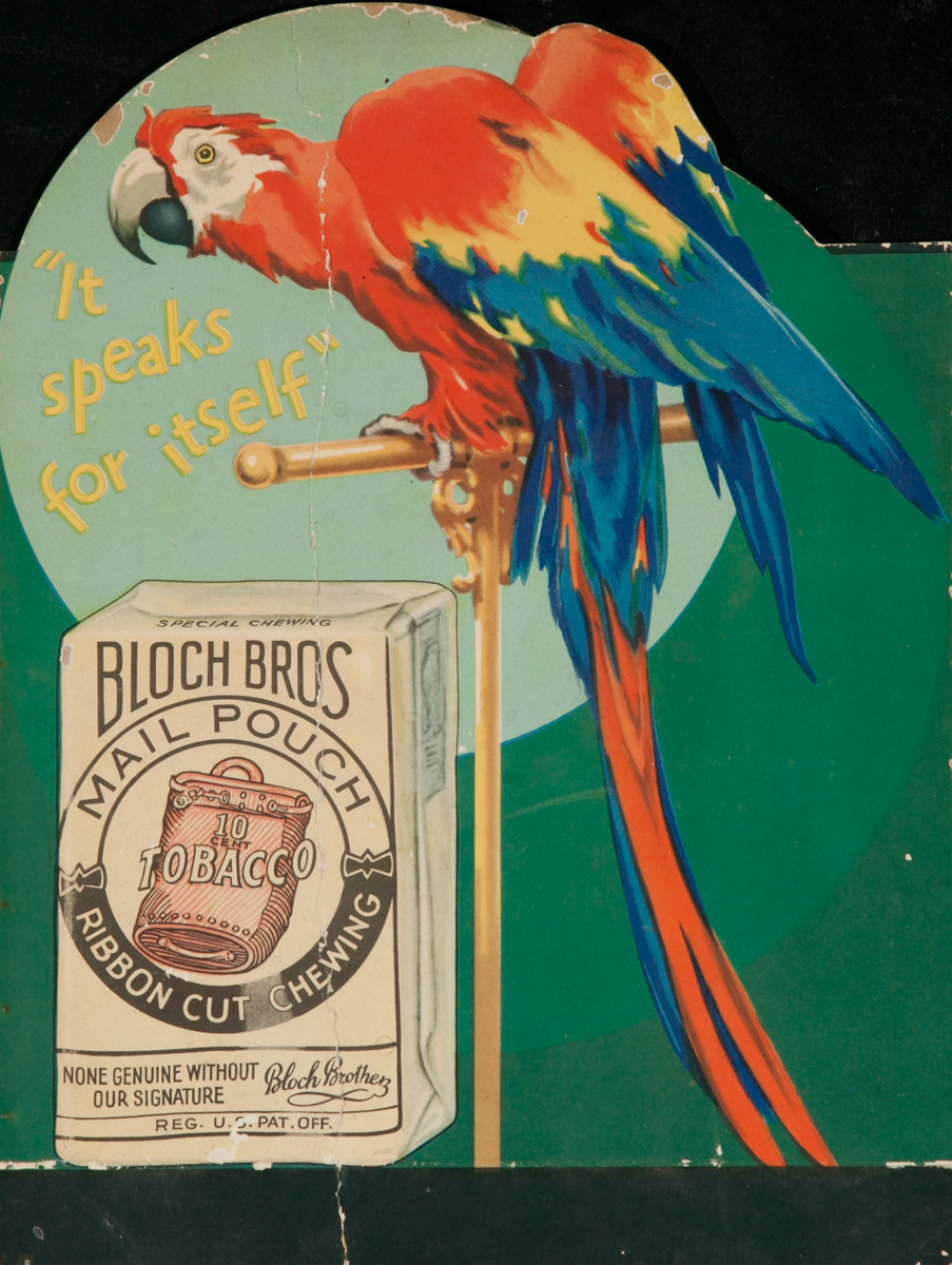 It Speaks for Itself, Bloch Bros, Mail Pouch Tobacco Original Advertising Stand Up Poster 