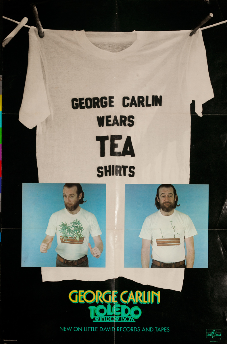 George Carlin Wears Tea Shirts Original Concert Album Poster