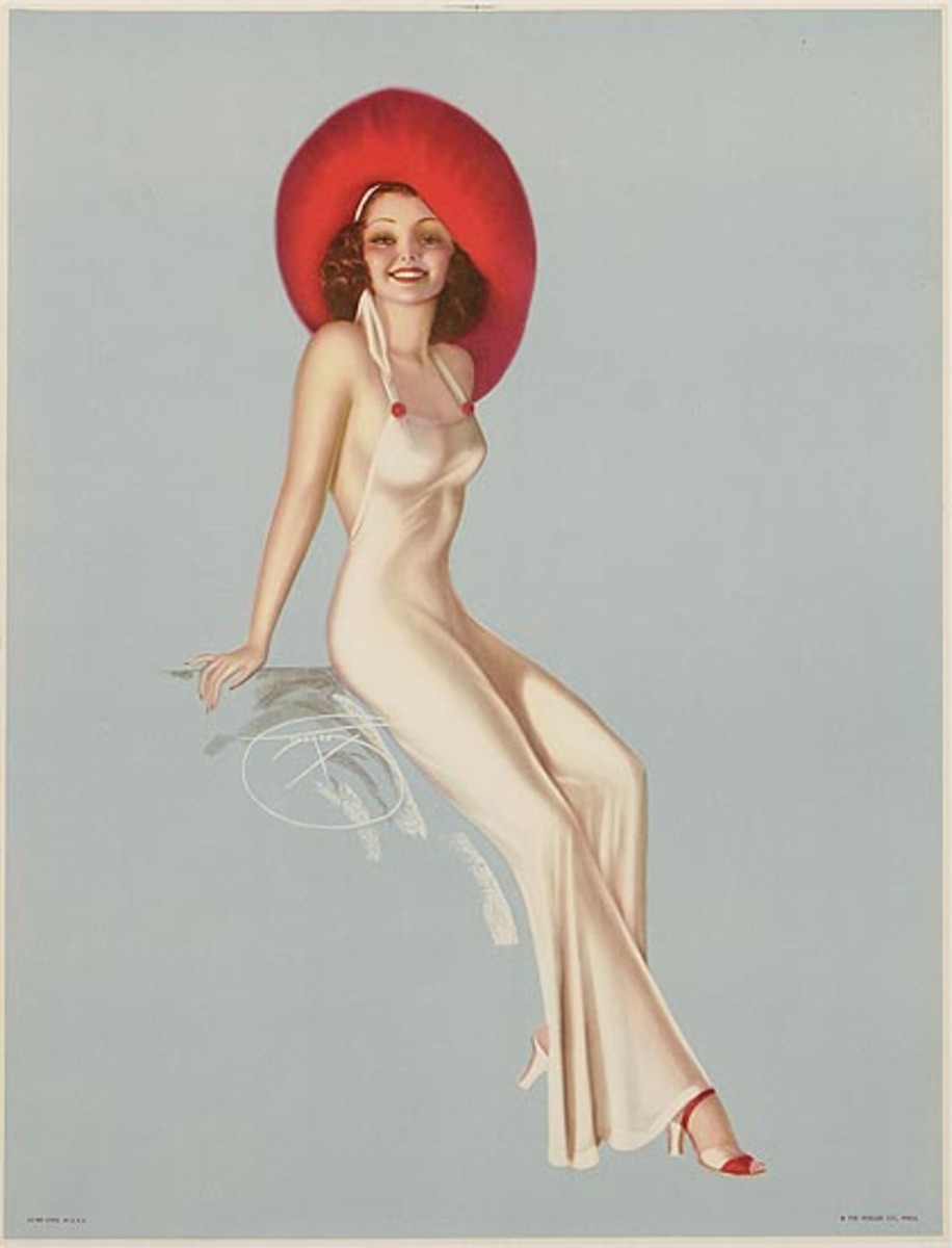 Original Pin Up Print red hat