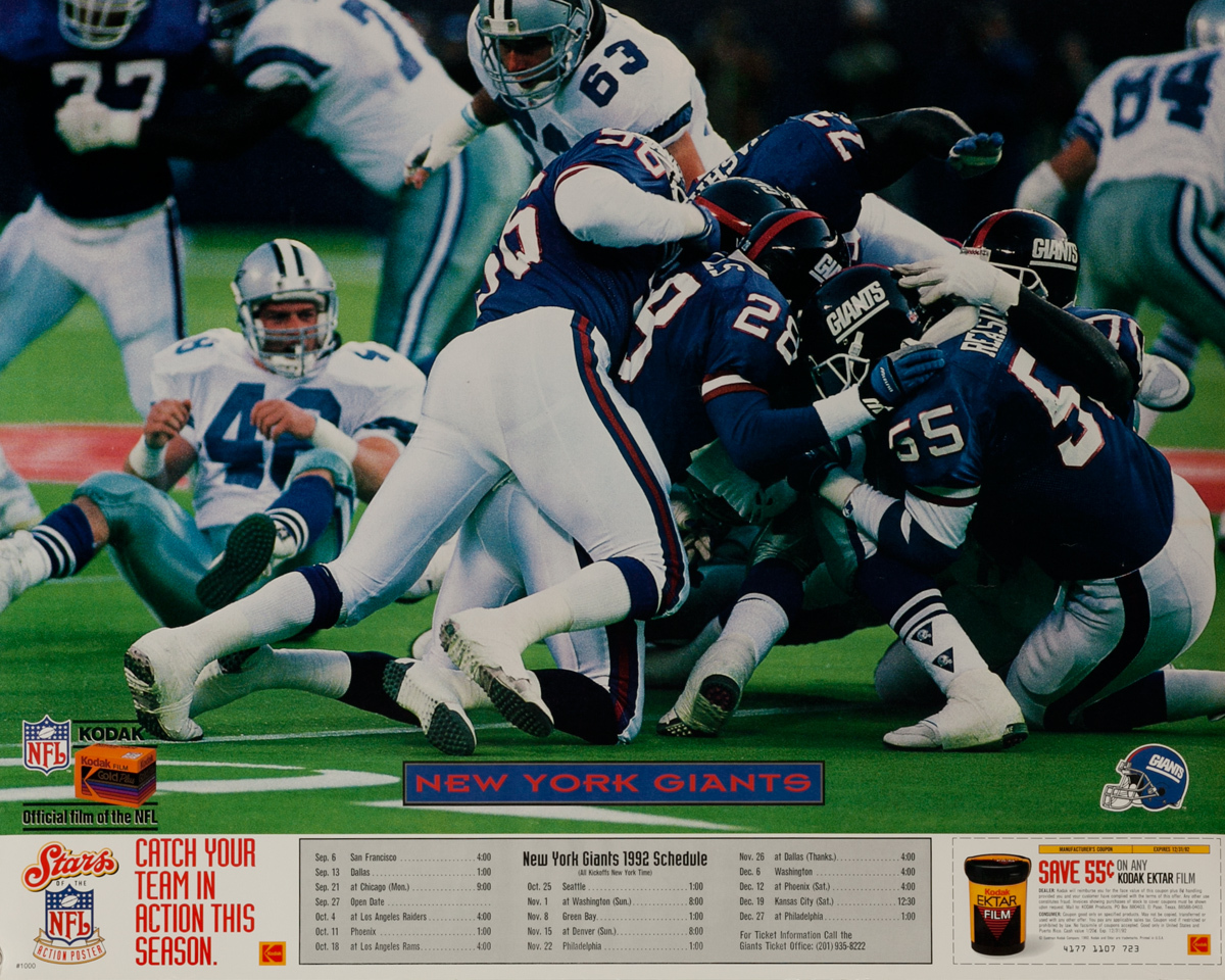 NewYorkGiants 1992 Schedle Poster