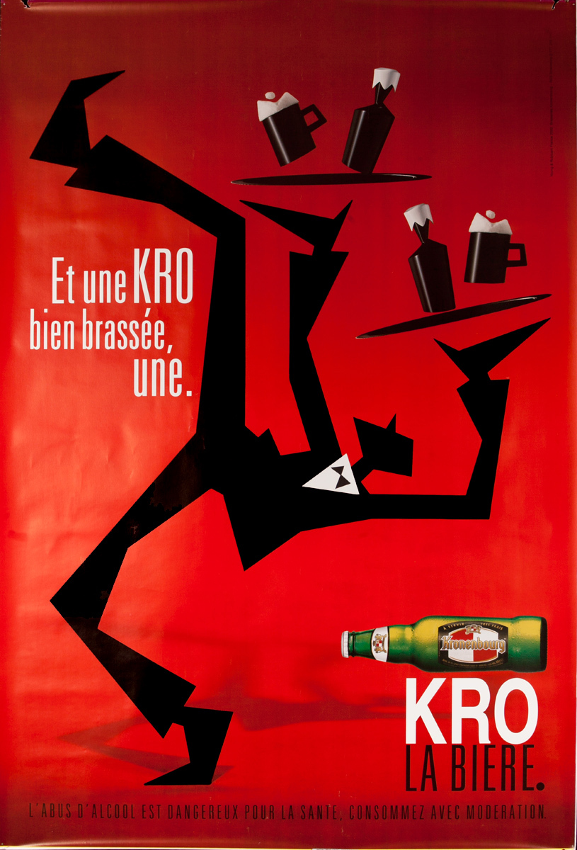 Et une Kro bien brassee une, Kronenbourg Original Vintage Advertising Poster