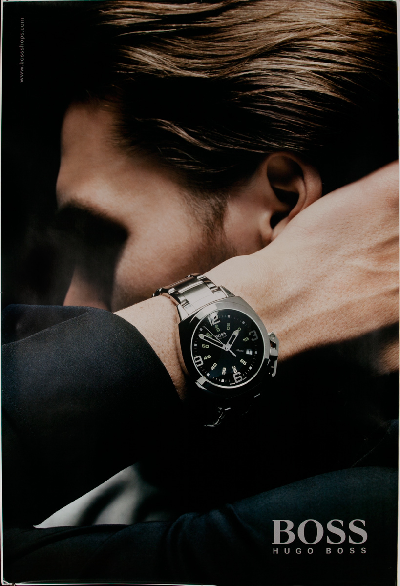 Hugo Boss Round Wristwatch Original French Advertising Poster