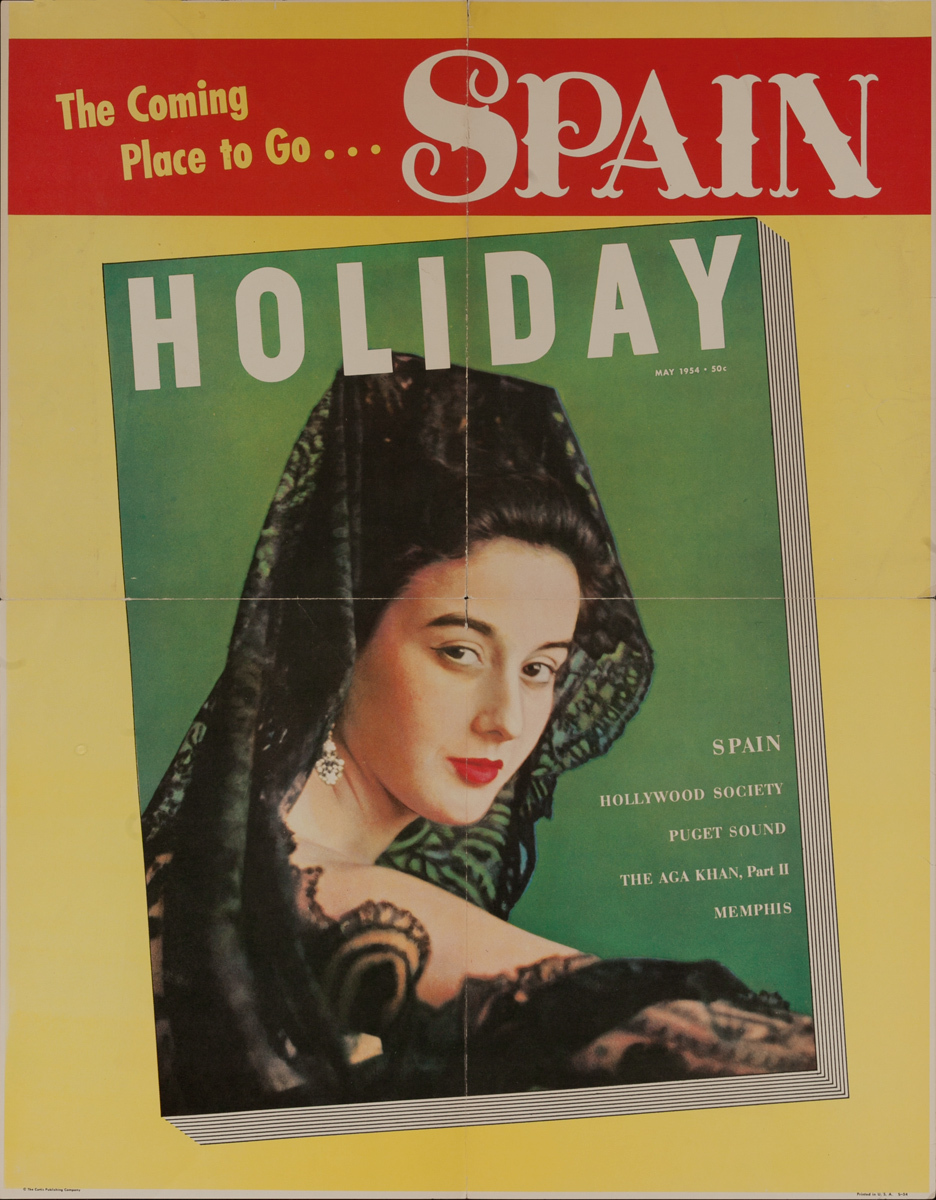 Holiday May 1954. The Coming Place to Go, Spain; Original American Magazine Poster