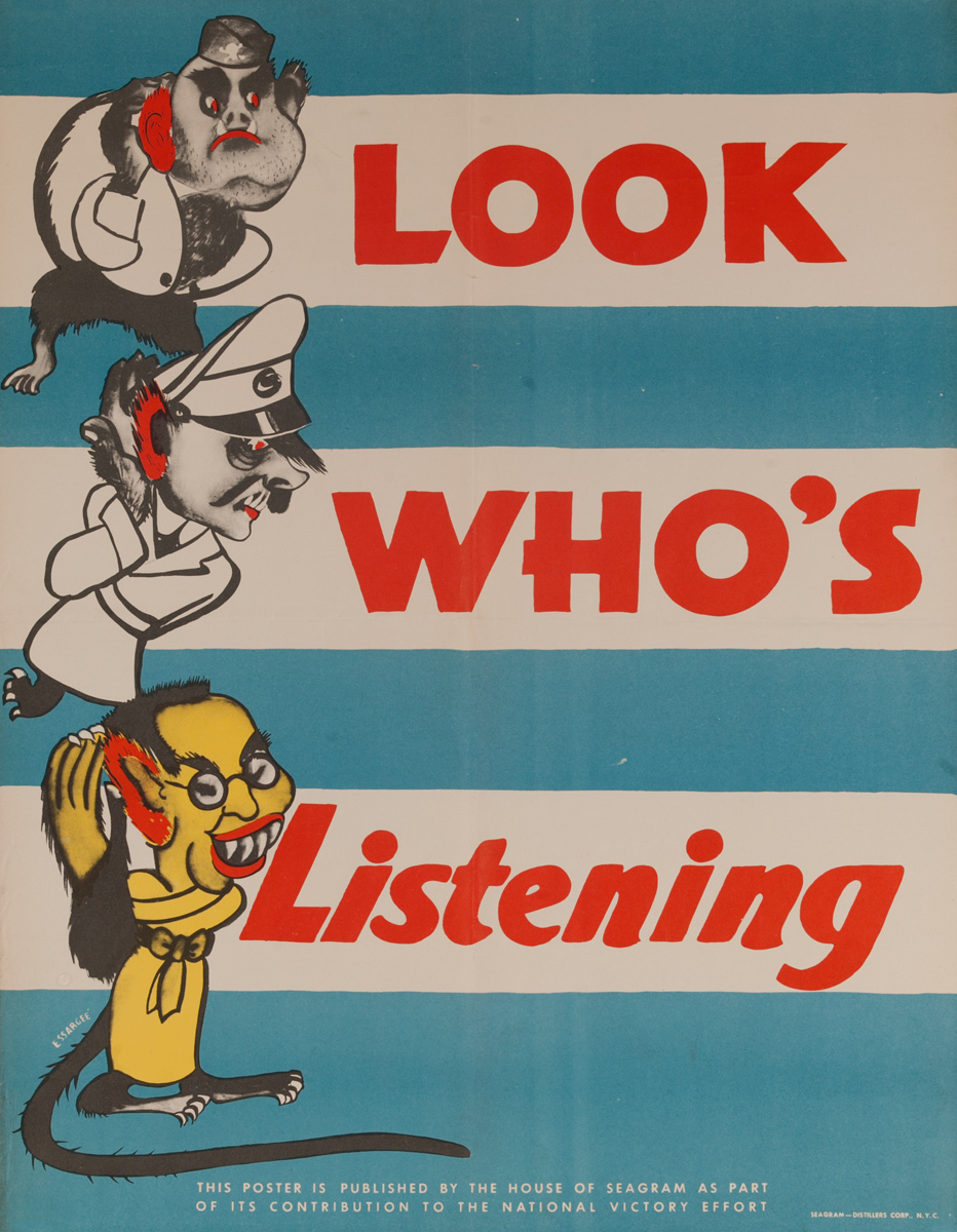 Look Who's Listening, Original WWI Poster
