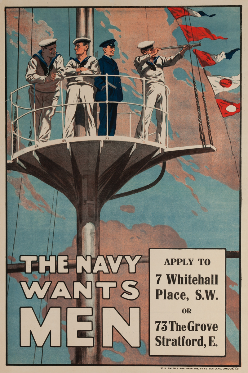 The Navy Wants Men, Original British WWI Poster
