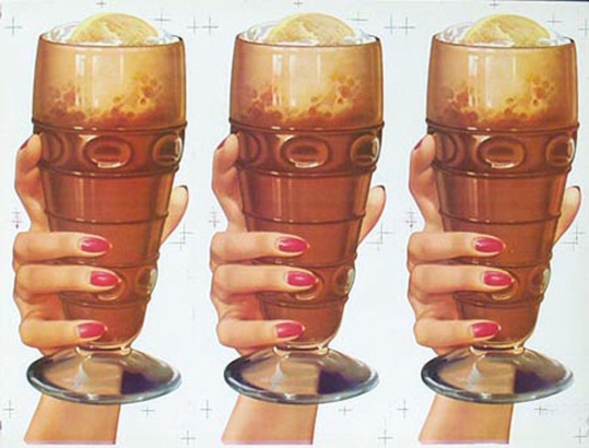 3 Chocolate Shakes Original American Advertising Poster