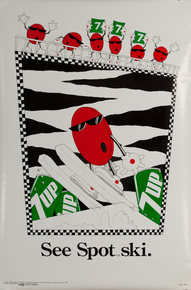 See Spot. Ski, Original 7Up Advertising Poster