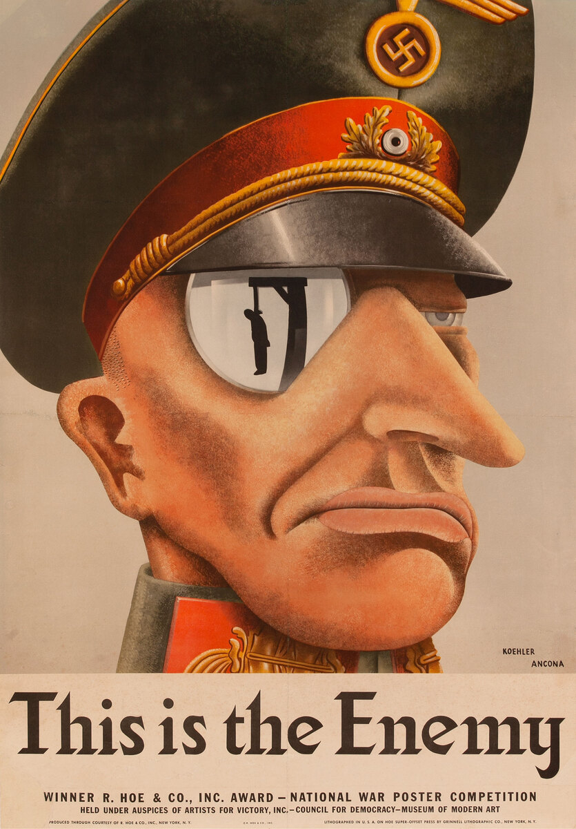 This is the Enemy, Original American WWII Poster, MOMA Winner