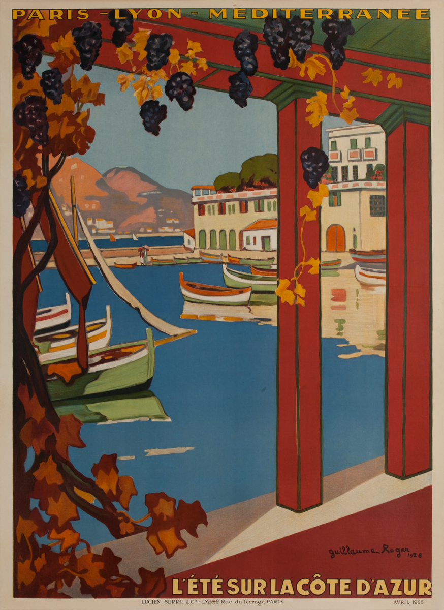 L'Ete Sur la Côté D'Azur, Summer on the Riviera, Original PLM French Travel Posters