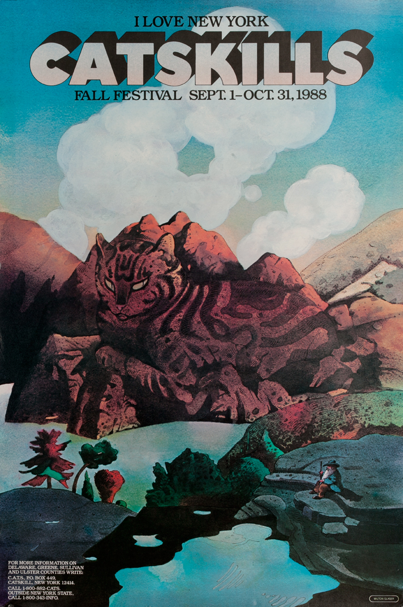 Original 1988 I Love New York Catskills Fall Festival Poster David